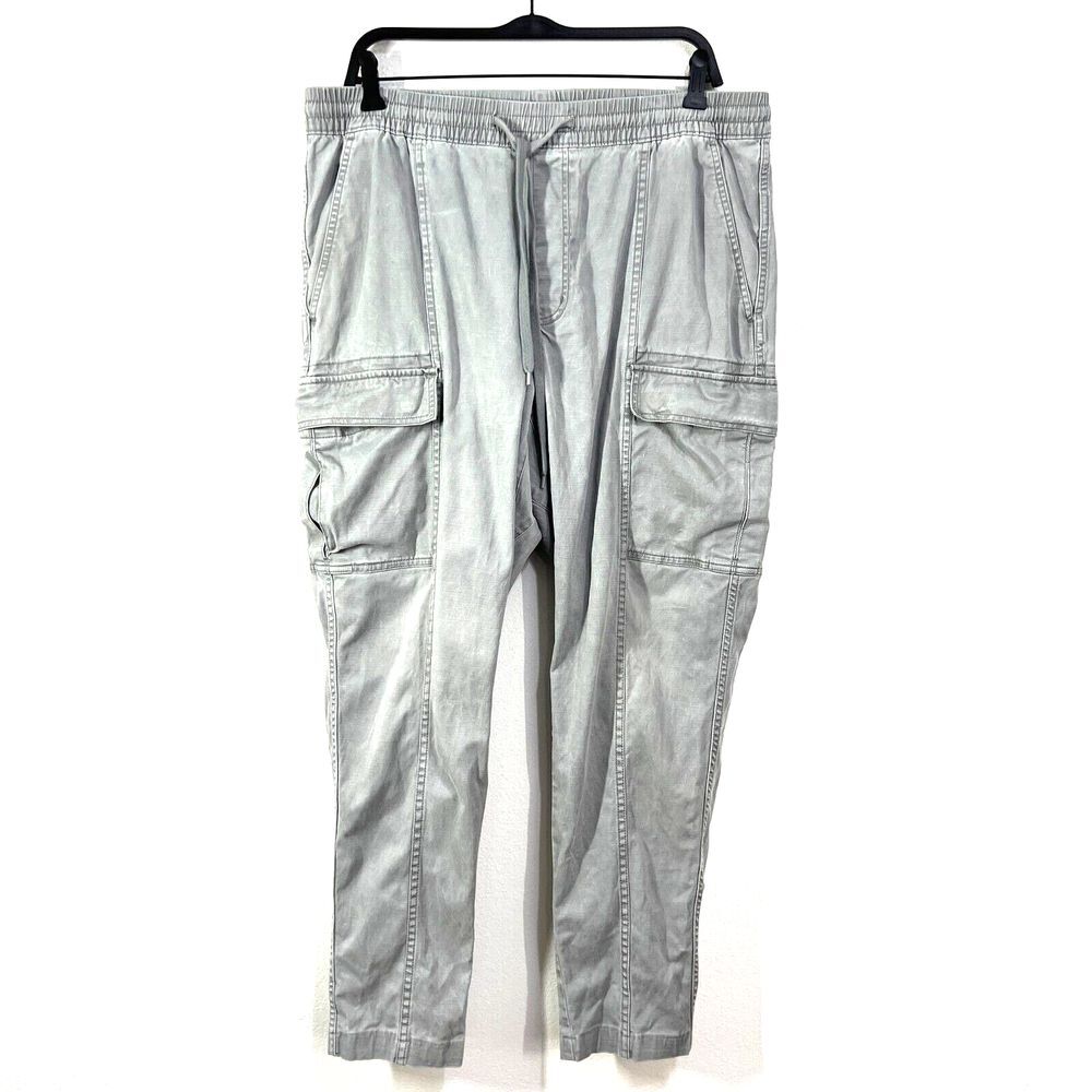 Land's End Slim Fit Cotton Lyocell Fiber Cargo Jogger Pants‎ Mens Large Gray